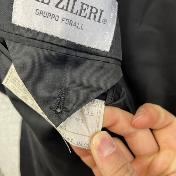 PAL ZILERI Blazer Mens 54R Dark Grey 100% Wool Super 100s Suit Jacket Italy Made - Picture 11 of 15